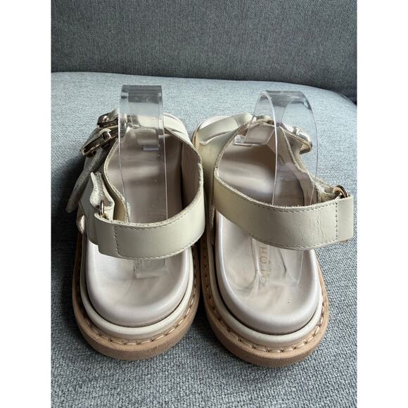 ALOHAS Harper Leather Slingback Buckled Sandal Cream Sz 38 US 7 - Picture 6 of 16